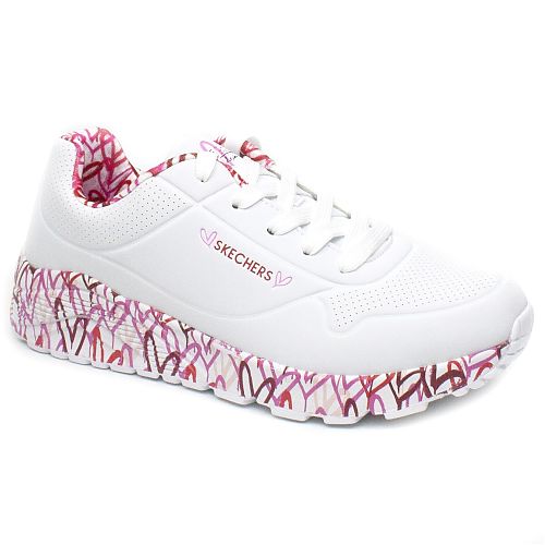 pantofi copii fete sport alb+rosu