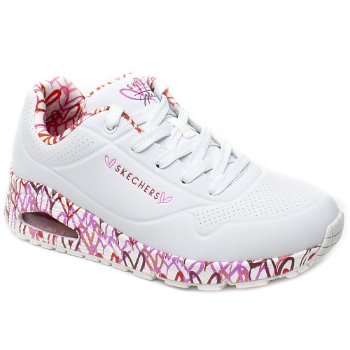 pantofi dama sport 155506 alb+multicolor