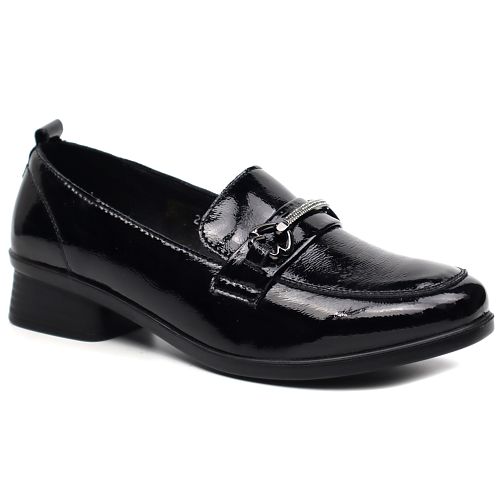 pantofi dama 21735 negru lac
