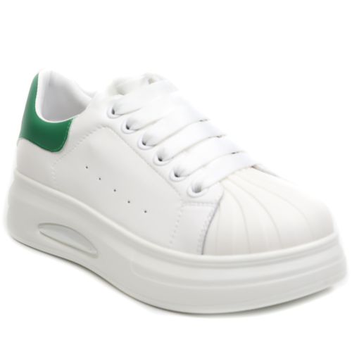 sneakers dama T2653 WHITE/GREEN
