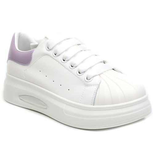sneakers dama T2653 WHITE/LAVAND