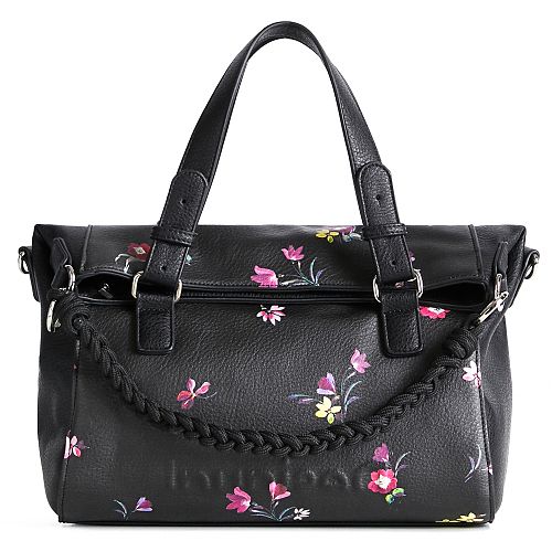 geanta dama negru cu flori 22SAXP95